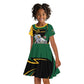 Secretary Bird South Africa Cricket Custom Kid Short Sleeve Dress Unique Pattern