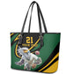 Secretary Bird South Africa Cricket Custom Leather Tote Bag Unique Pattern