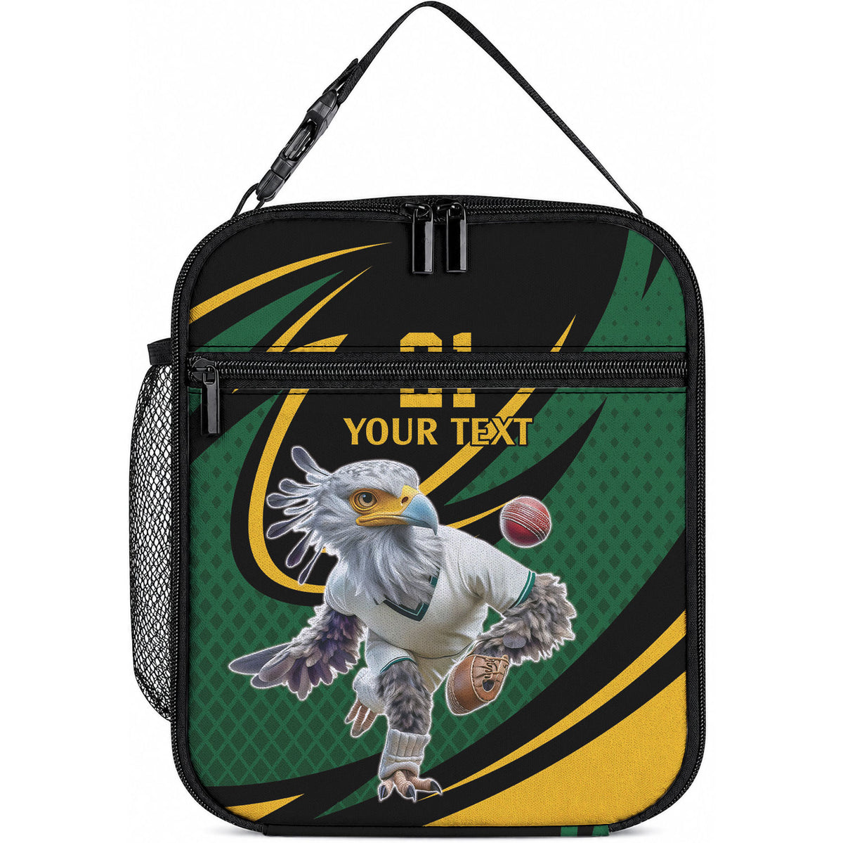 Secretary Bird South Africa Cricket Custom Lunch Bag Unique Pattern