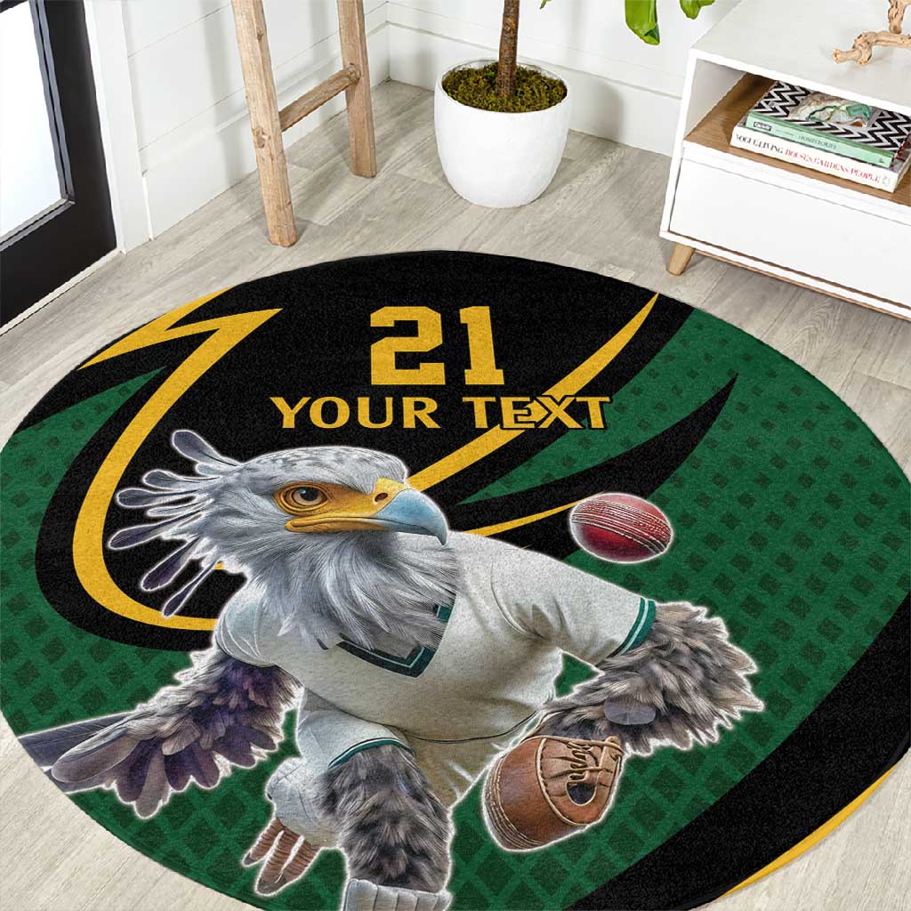 Secretary Bird South Africa Cricket Custom Round Carpet Unique Pattern