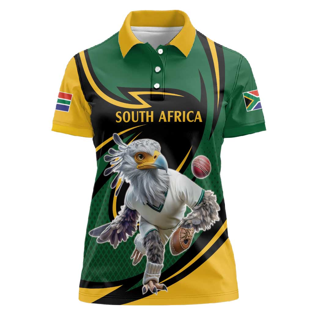 Secretary Bird South Africa Cricket Custom Women Polo Shirt Unique Pattern