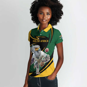 Secretary Bird South Africa Cricket Custom Women Polo Shirt Unique Pattern