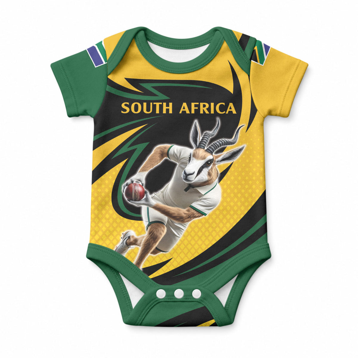 Springbok South Africa Cricket Custom Baby Onesie Unique Pattern