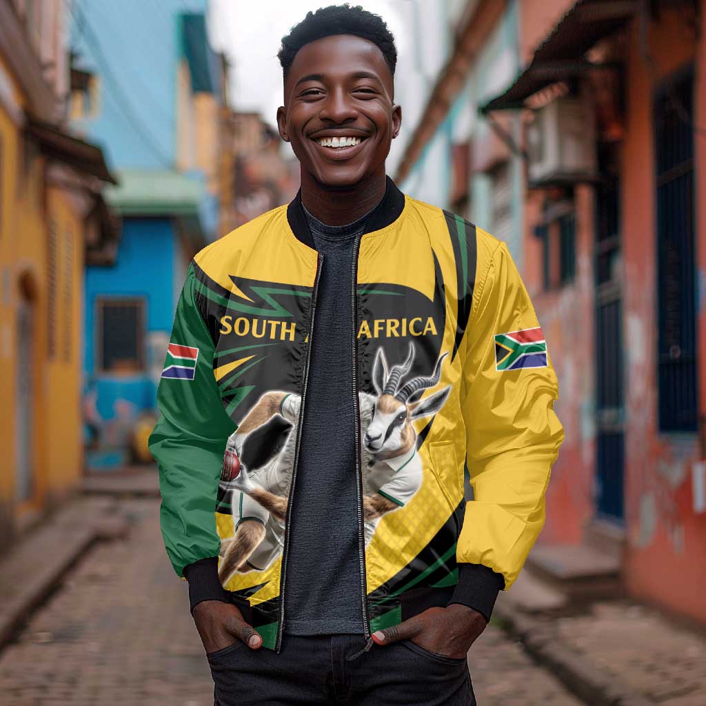Springbok South Africa Cricket Custom Bomber Jacket Unique Pattern