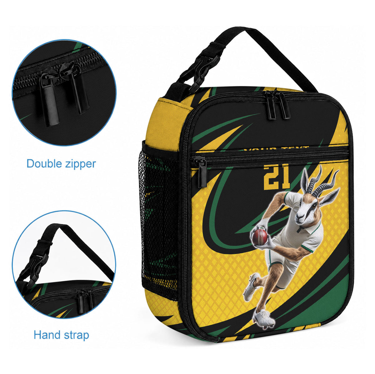 Springbok South Africa Cricket Custom Lunch Bag Unique Pattern