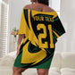 Springbok South Africa Cricket Custom Off Shoulder Short Dress Unique Pattern
