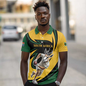 Springbok South Africa Cricket Custom Polo Shirt Unique Pattern