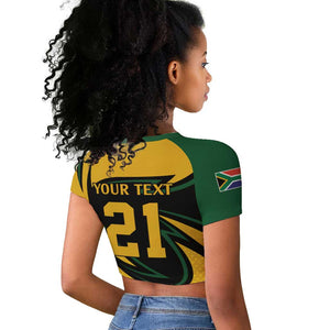 Springbok South Africa Cricket Custom Raglan Cropped T shirt Unique Pattern