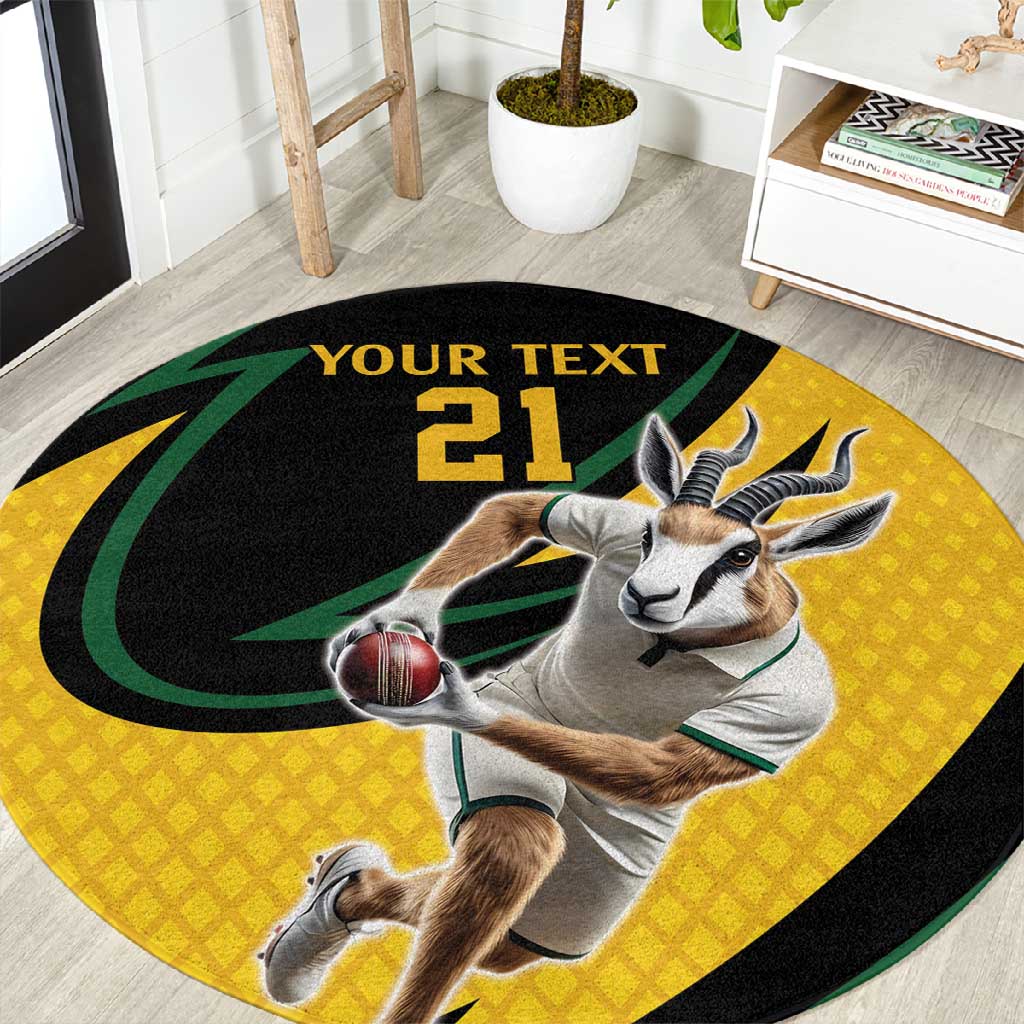 Springbok South Africa Cricket Custom Round Carpet Unique Pattern