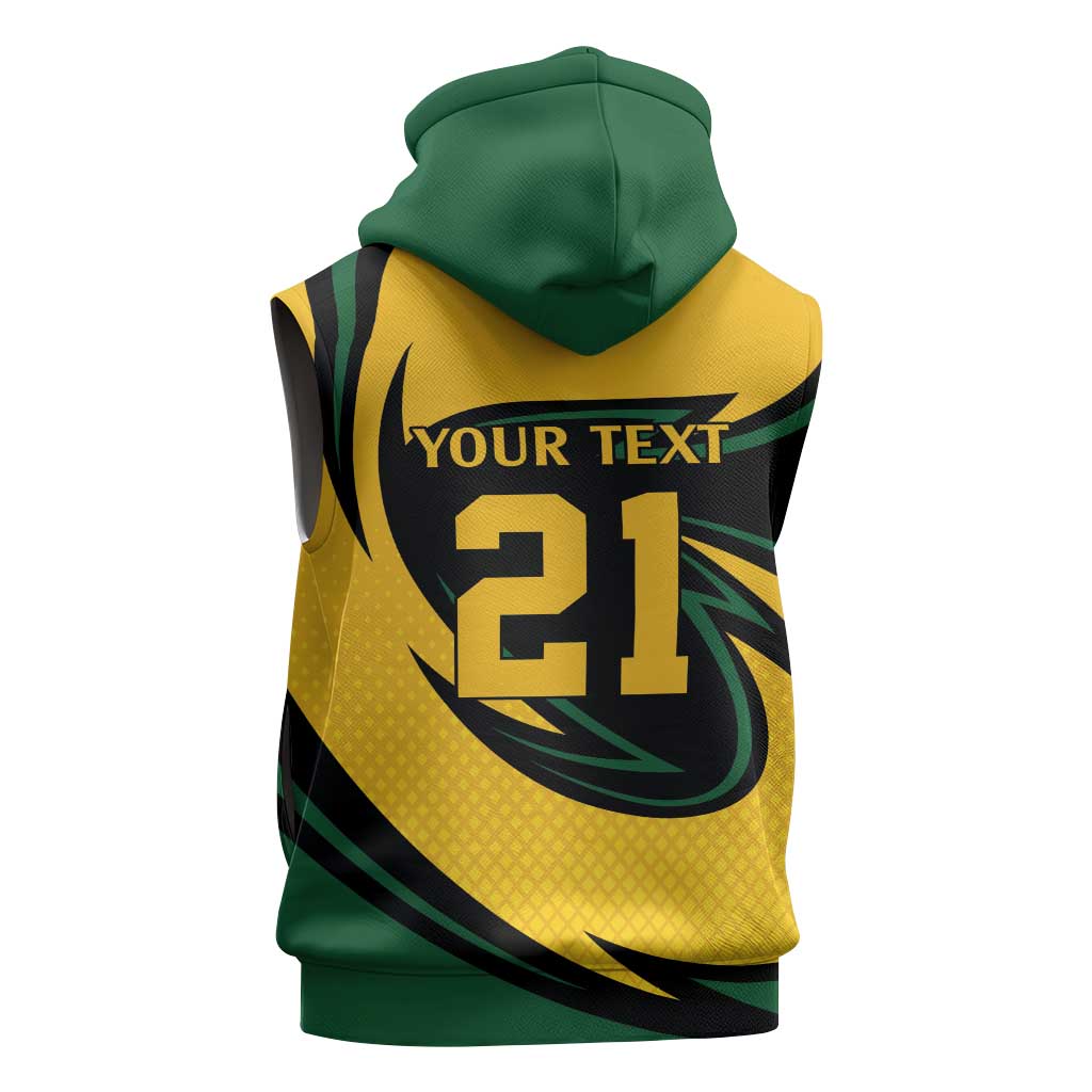 Springbok South Africa Cricket Custom Sleeveless Zip Hoodie Unique Pattern - African Pride