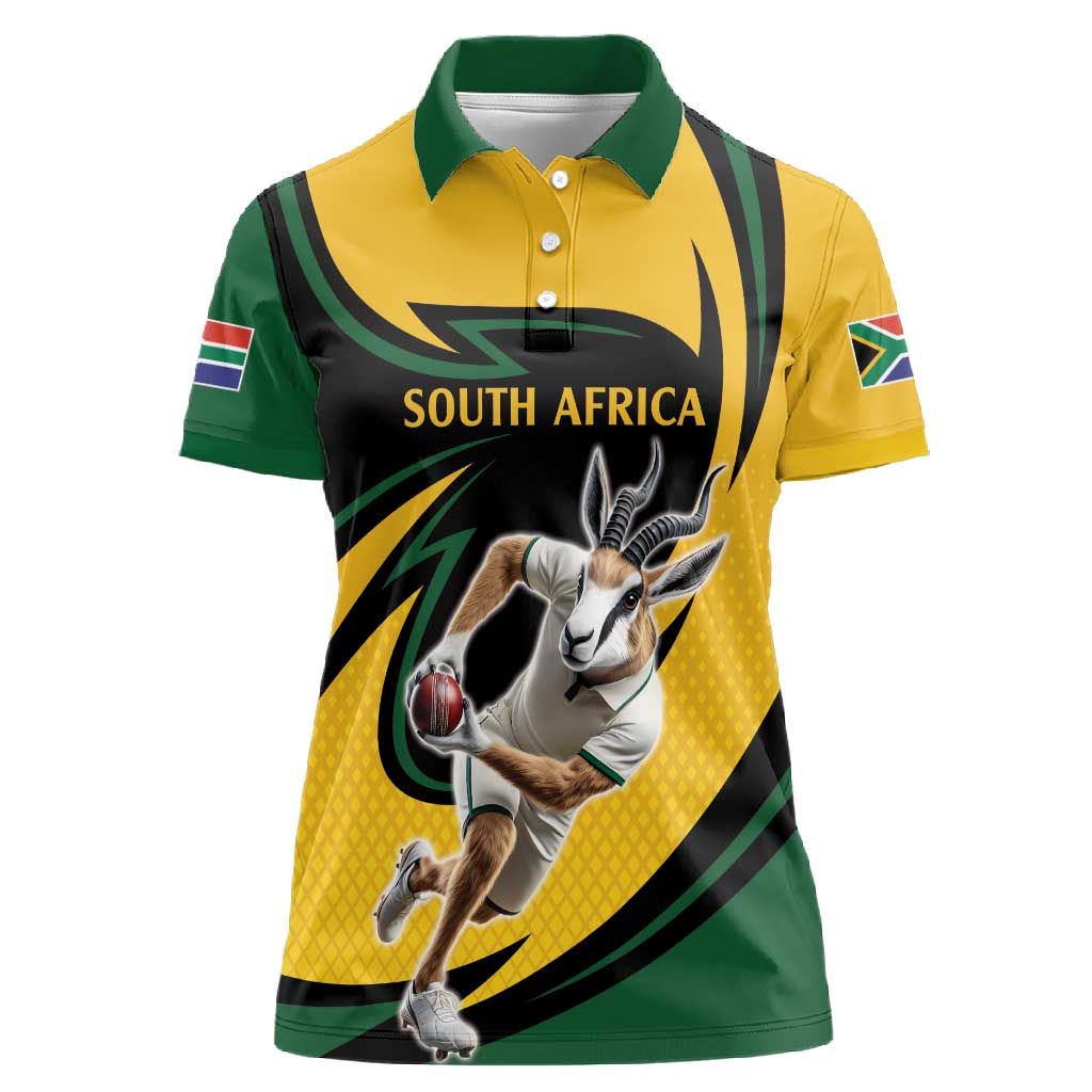 Springbok South Africa Cricket Custom Women Polo Shirt Unique Pattern