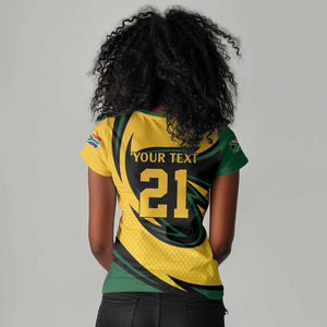 Springbok South Africa Cricket Custom Women V-Neck T-Shirt Unique Pattern