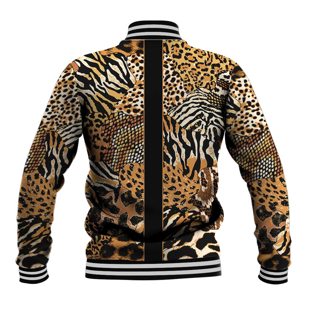 Proud Black Nurse RN Baseball Jacket African Stethoscope Animal Skins Pattern