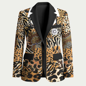 Proud Black Nurse RN Blazer African Stethoscope Animal Skins Pattern