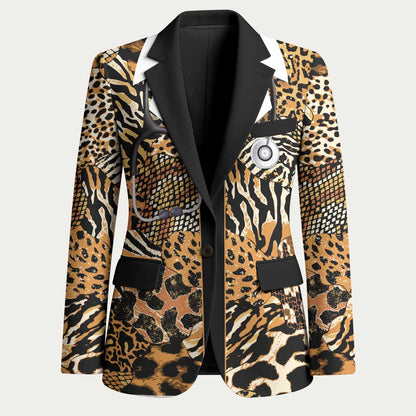 Proud Black Nurse RN Blazer African Stethoscope Animal Skins Pattern
