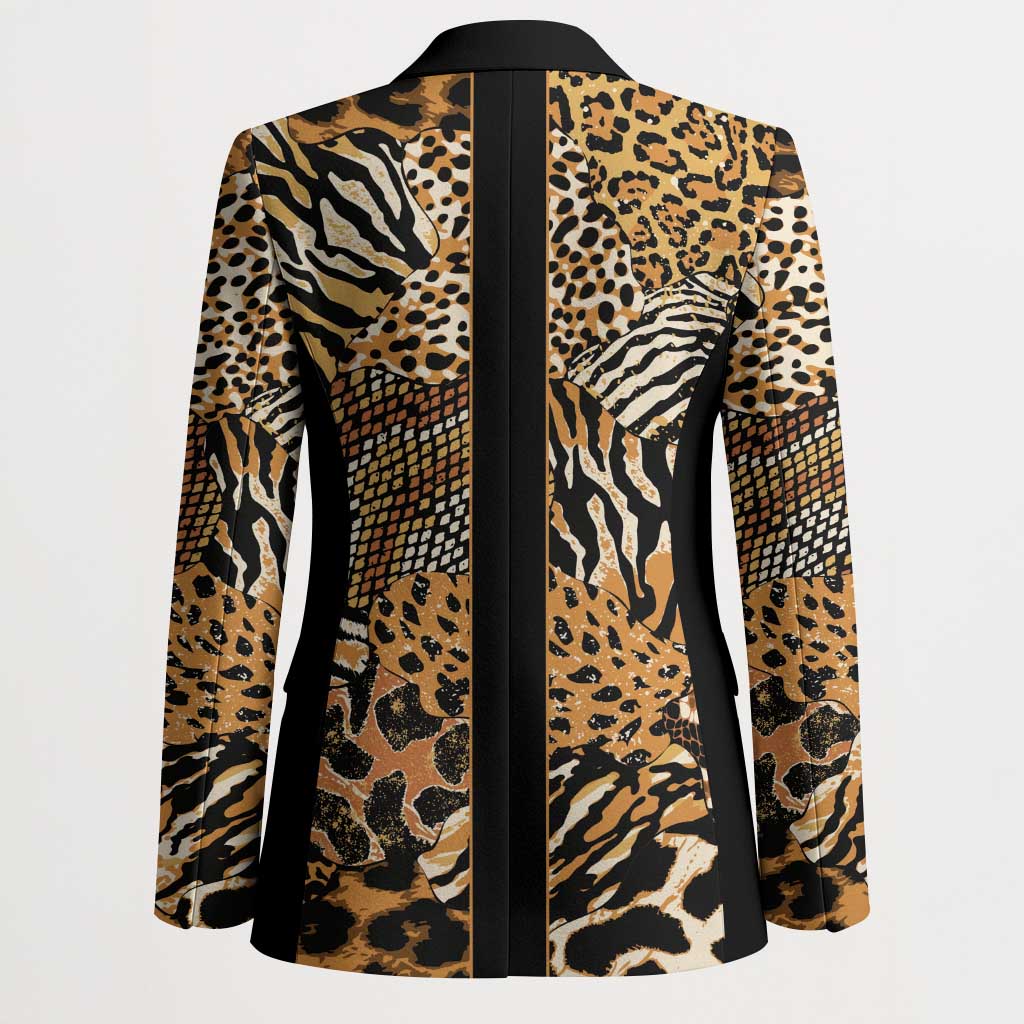 Proud Black Nurse RN Blazer African Stethoscope Animal Skins Pattern