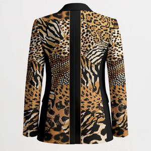 Proud Black Nurse RN Blazer African Stethoscope Animal Skins Pattern