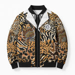 Proud Black Nurse RN Bomber Puffer Jacket African Stethoscope Animal Skins Pattern