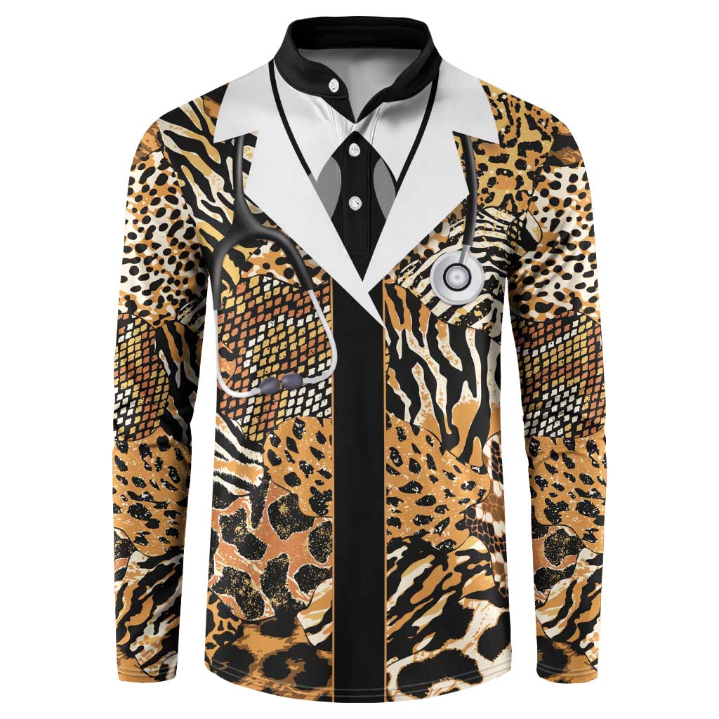 Proud Black Nurse RN Button Sweatshirt African Stethoscope Animal Skins Pattern