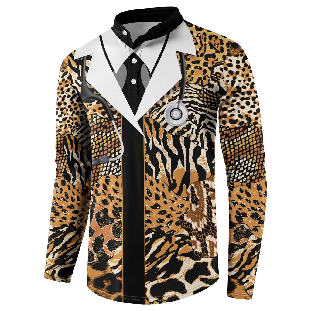 Proud Black Nurse RN Button Sweatshirt African Stethoscope Animal Skins Pattern