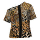 Proud Black Nurse RN Cross Shoulder Shirt African Stethoscope Animal Skins Pattern