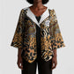 Proud Black Nurse RN Kimono Sleeve Blouse African Stethoscope Animal Skins Pattern