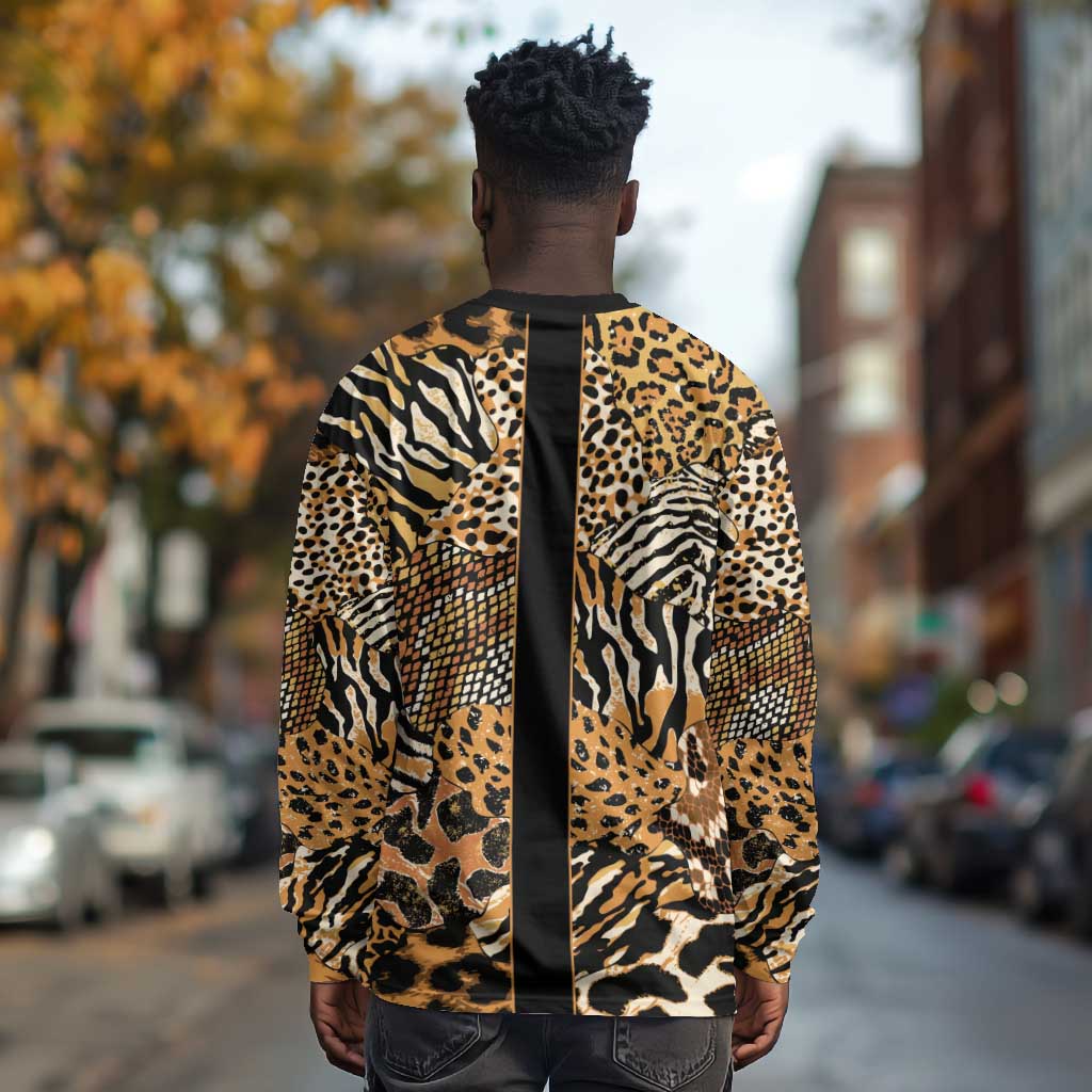 Proud Black Nurse RN Long Sleeve Shirt African Stethoscope Animal Skins Pattern