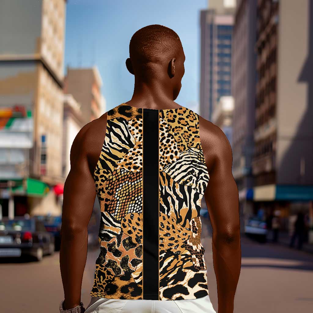 Proud Black Nurse RN Men Tank Top African Stethoscope Animal Skins Pattern
