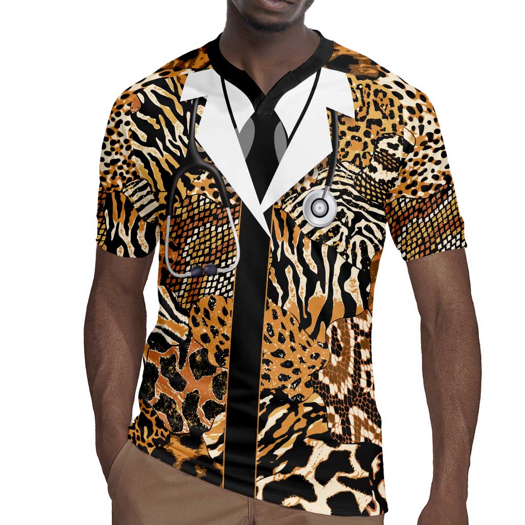 Proud Black Nurse RN Rugby Jersey African Stethoscope Animal Skins Pattern