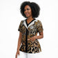 Proud Black Nurse RN Scrub Top African Stethoscope Animal Skins Pattern
