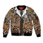 Proud Black Nurse RN Sleeve Zip Bomber Jacket African Stethoscope Animal Skins Pattern