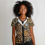 Proud Black Nurse RN Women V-Neck T-Shirt African Stethoscope Animal Skins Pattern