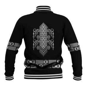 Proud Black Nurse RN Baseball Jacket Black African Pattern Stethoscope Dashiki Motif