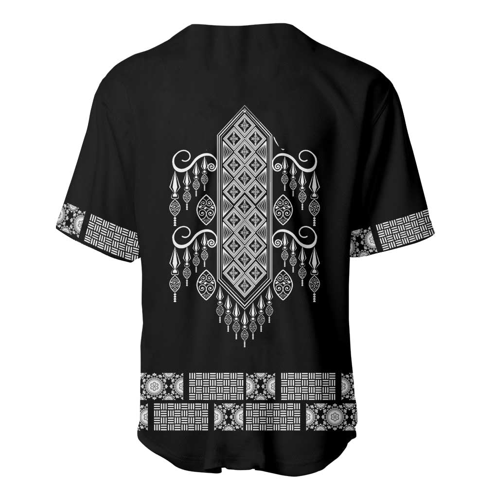 Proud Black Nurse RN Baseball Jersey Black African Pattern Stethoscope Dashiki Motif