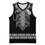 Proud Black Nurse RN Basketball Jersey Black African Pattern Stethoscope Dashiki Motif