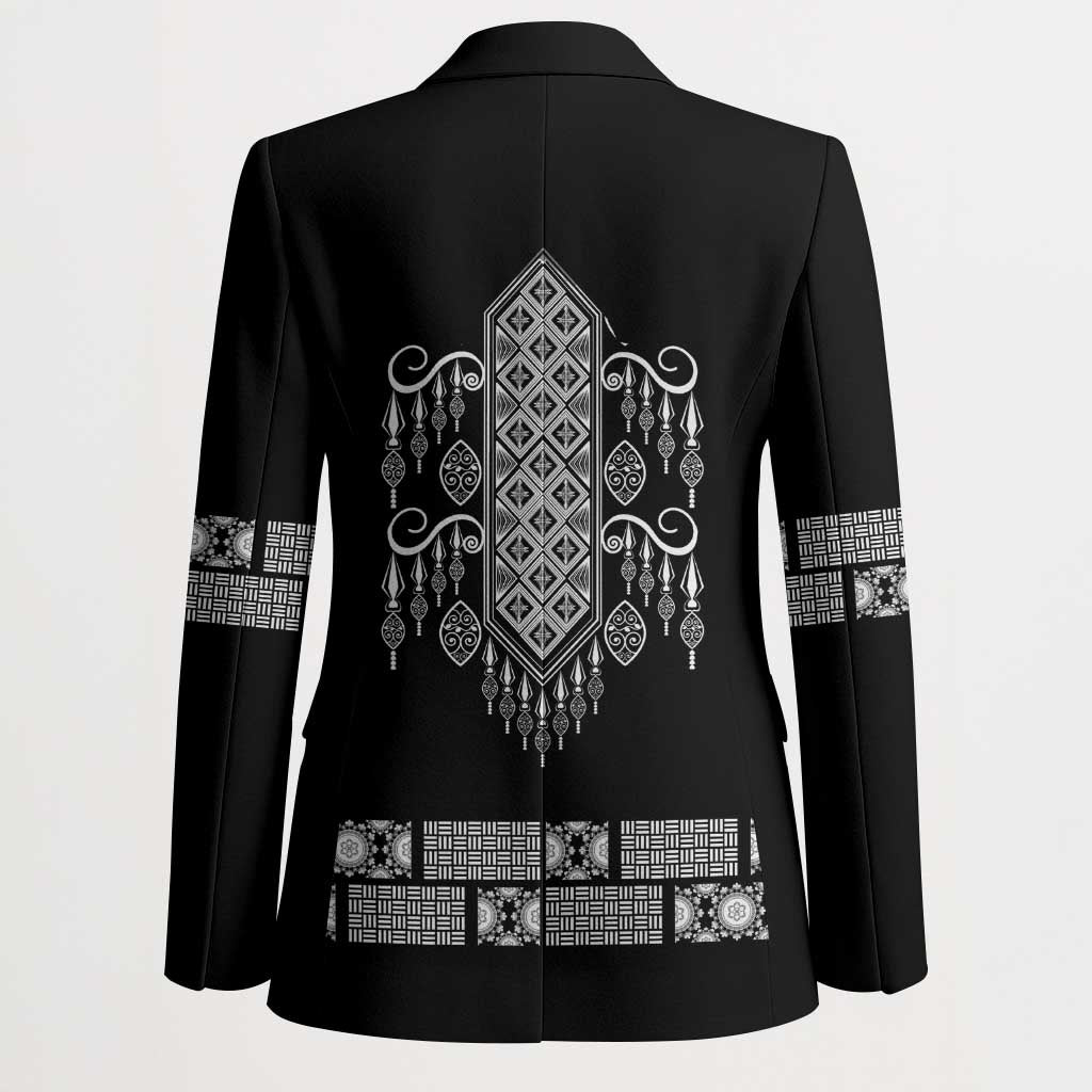 Proud Black Nurse RN Blazer Black African Pattern Stethoscope Dashiki Motif