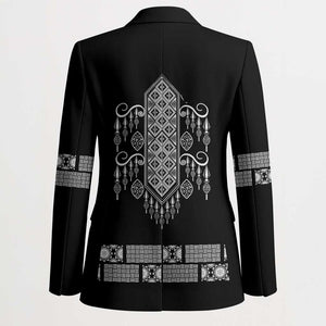 Proud Black Nurse RN Blazer Black African Pattern Stethoscope Dashiki Motif