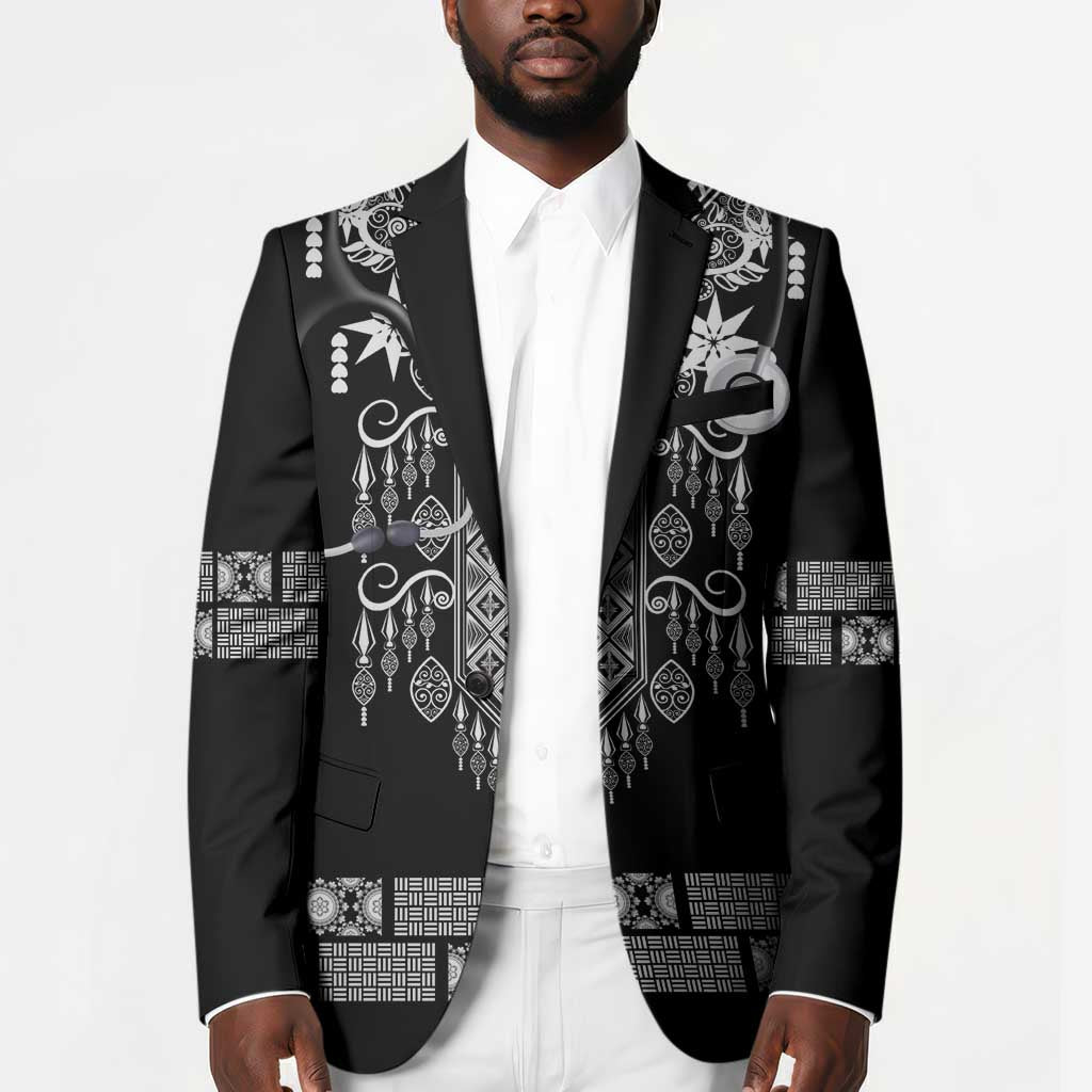 Proud Black Nurse RN Blazer Black African Pattern Stethoscope Dashiki Motif