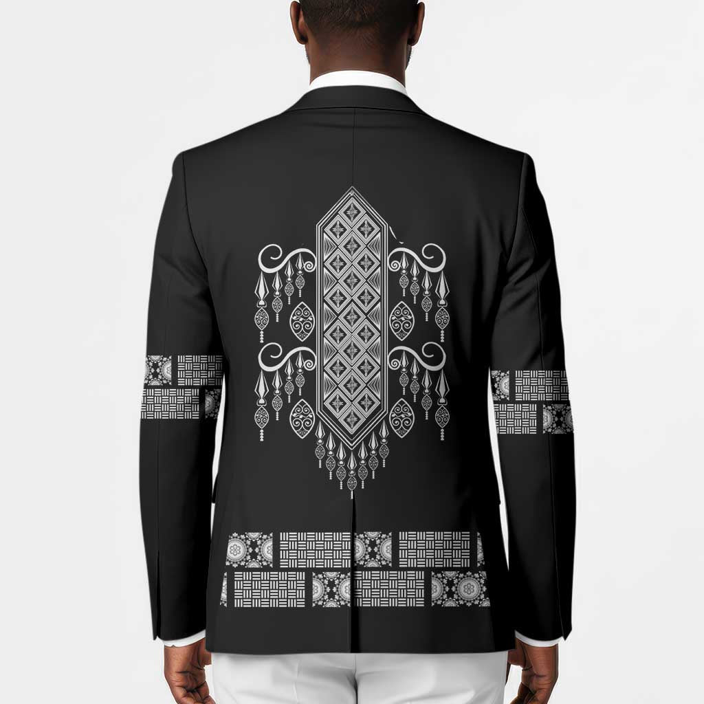 Proud Black Nurse RN Blazer Black African Pattern Stethoscope Dashiki Motif