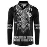 Proud Black Nurse RN Button Sweatshirt Black African Pattern Stethoscope Dashiki Motif