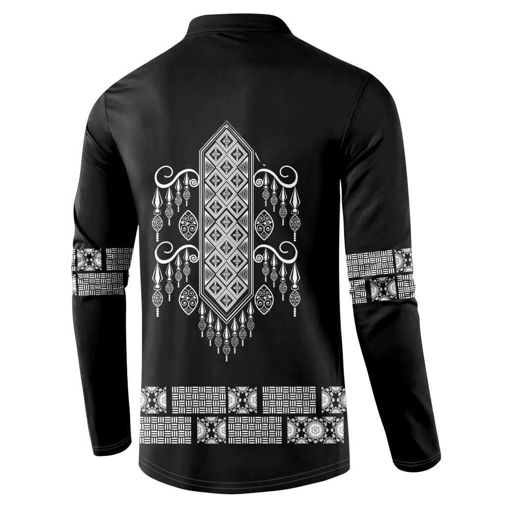 Proud Black Nurse RN Button Sweatshirt Black African Pattern Stethoscope Dashiki Motif