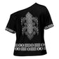 Proud Black Nurse RN Cross Shoulder Shirt Black African Pattern Stethoscope Dashiki Motif