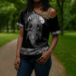 Proud Black Nurse RN Cross Shoulder Shirt Black African Pattern Stethoscope Dashiki Motif
