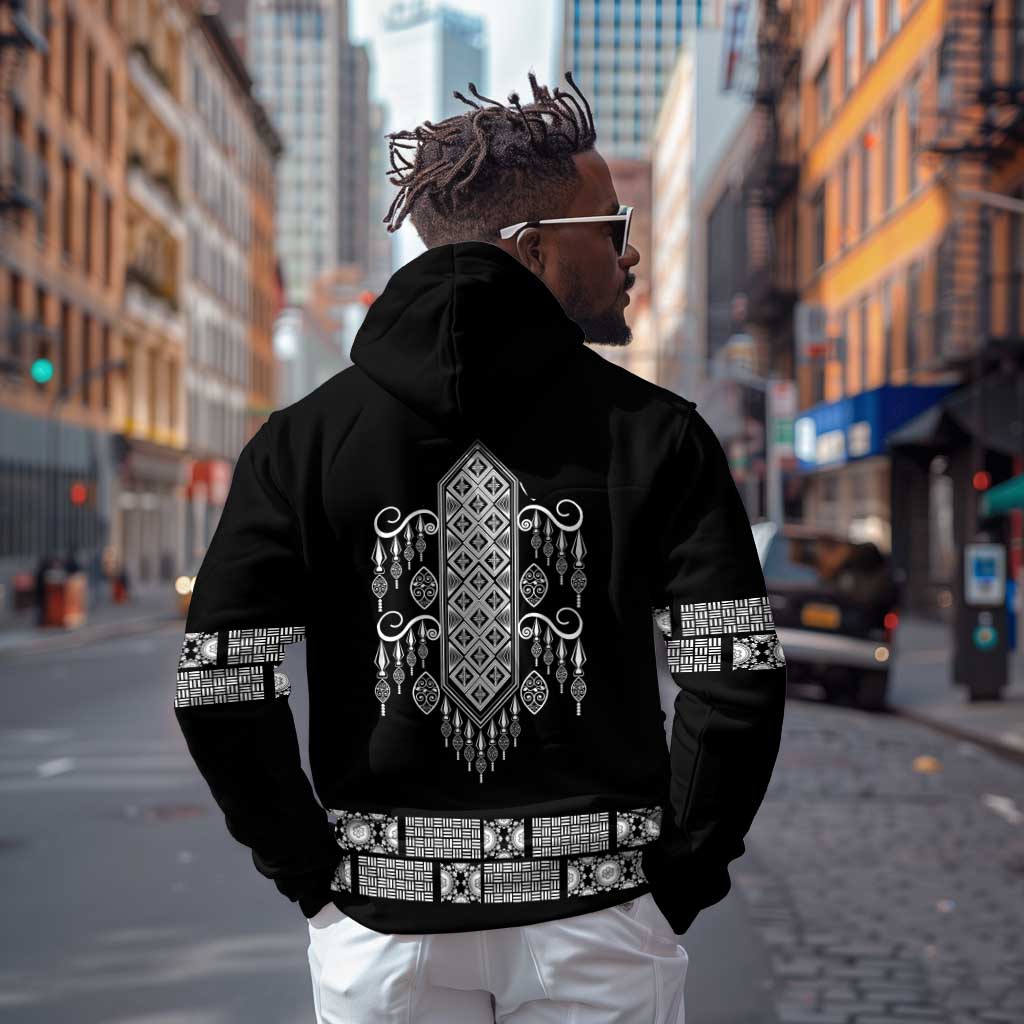 Proud Black Nurse RN Hoodie Black African Pattern Stethoscope Dashiki Motif