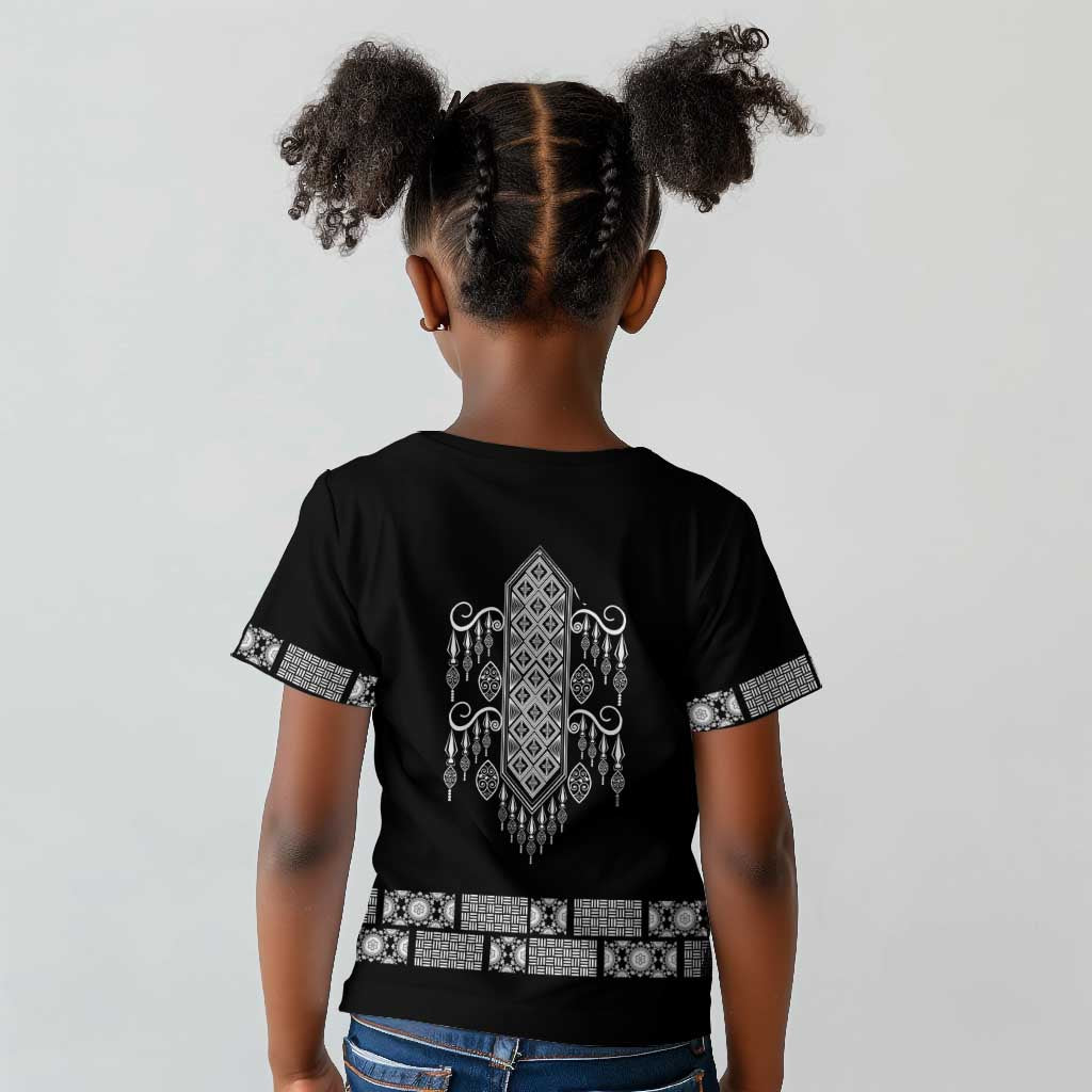 Proud Black Nurse RN Kid T shirt Black African Pattern Stethoscope Dashiki Motif