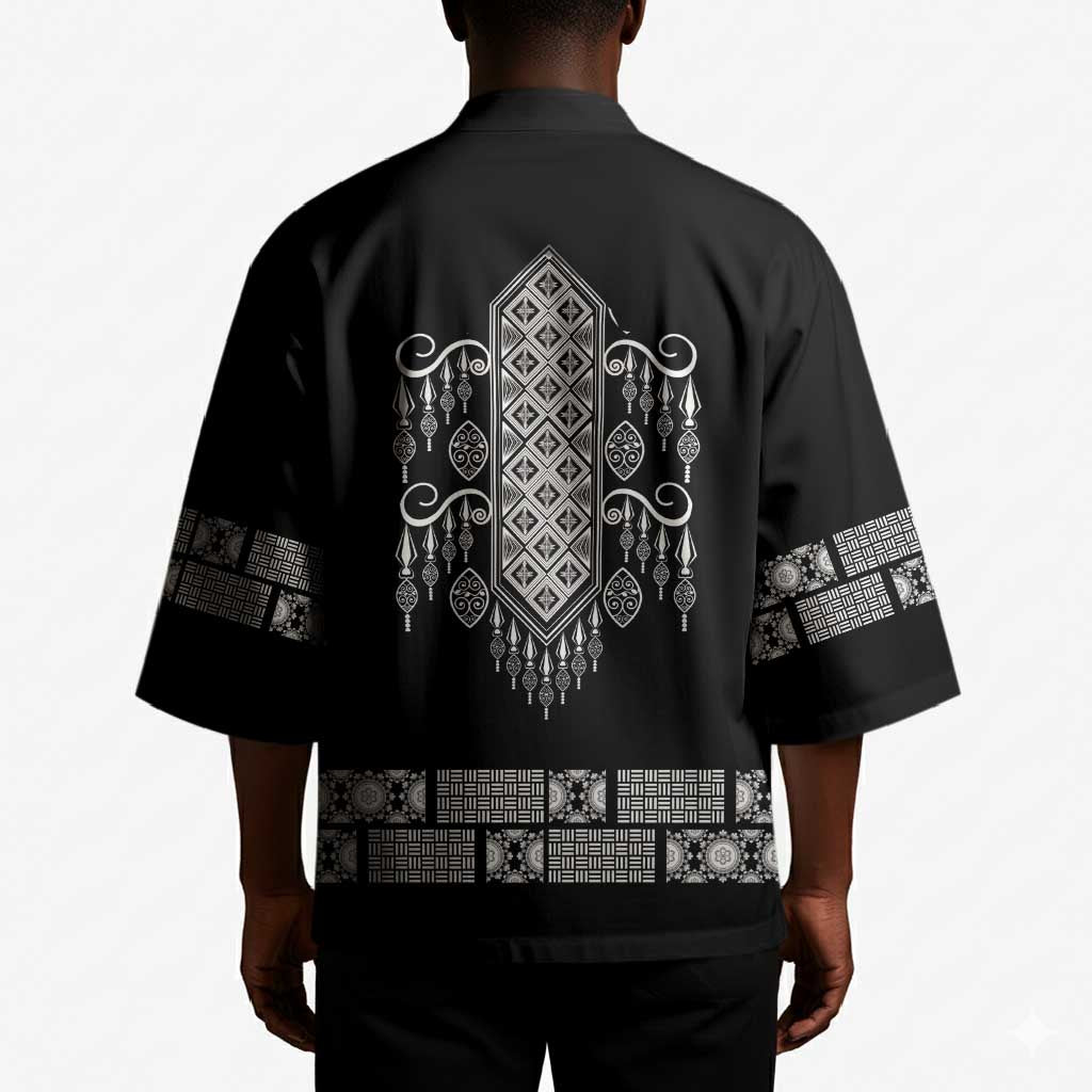 Proud Black Nurse RN Kimono Black African Pattern Stethoscope Dashiki Motif
