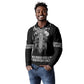 Proud Black Nurse RN Long Sleeve Polo Shirt Black African Pattern Stethoscope Dashiki Motif