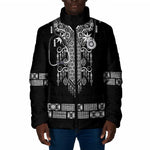 Proud Black Nurse RN Padded Jacket Black African Pattern Stethoscope Dashiki Motif