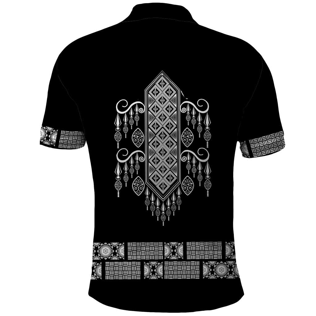 Proud Black Nurse RN Polo Shirt Black African Pattern Stethoscope Dashiki Motif