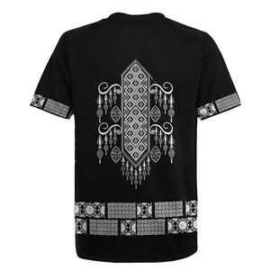 Proud Black Nurse RN Rugby Jersey Black African Pattern Stethoscope Dashiki Motif